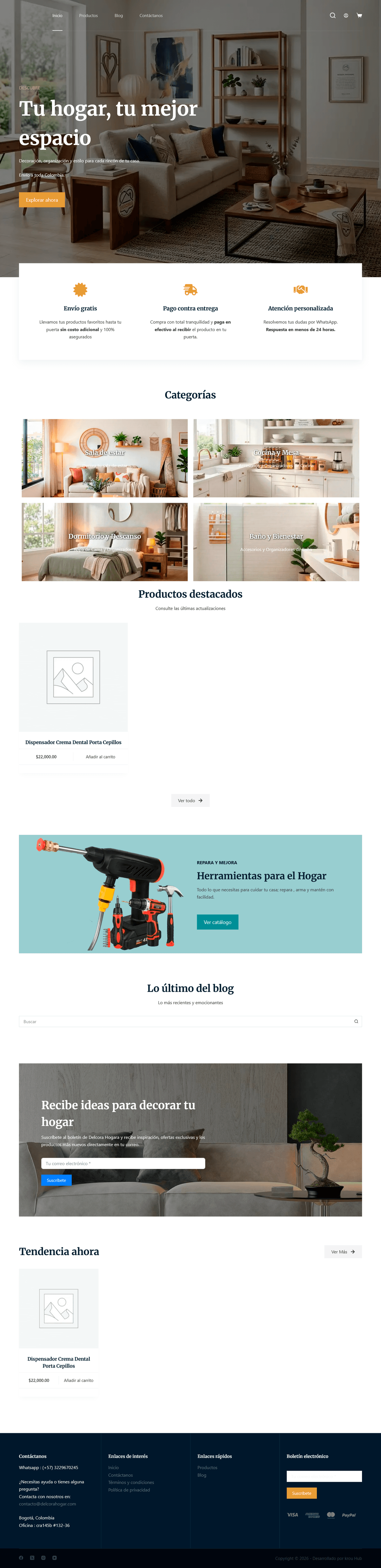 Captura del proyecto Delcore Hogar