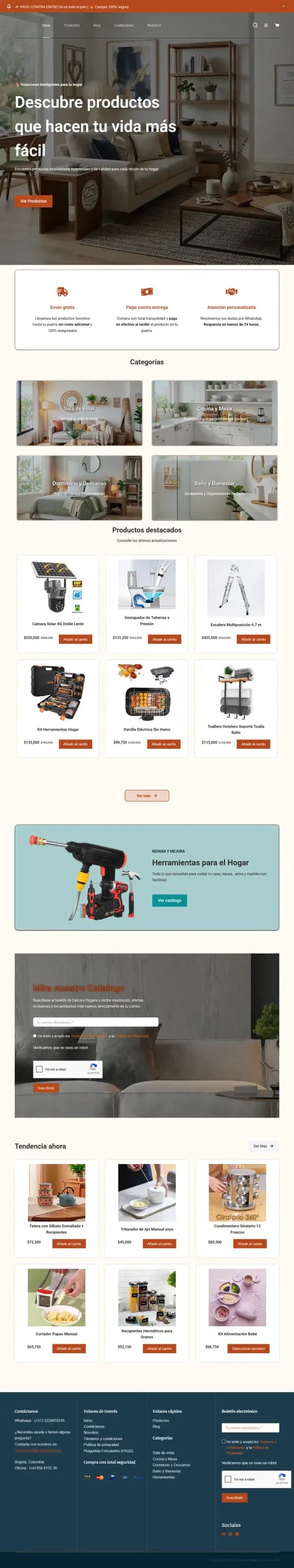 Captura del proyecto Delcora Hogar